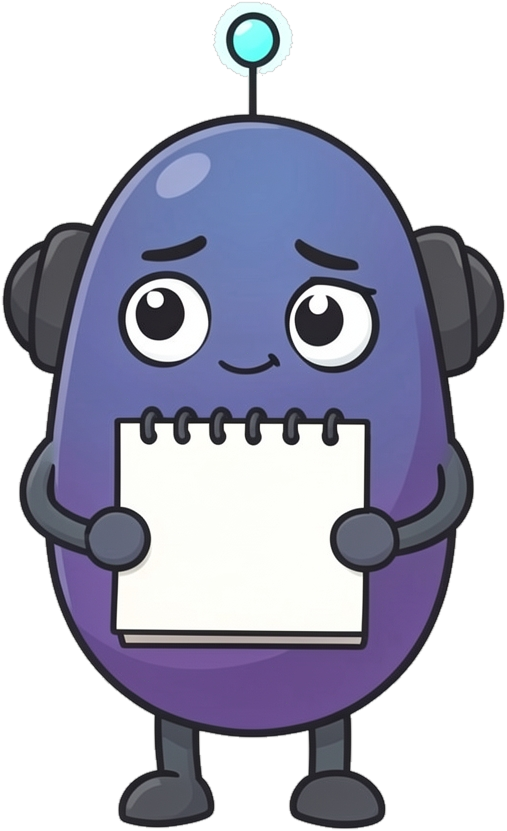 MyScribe AI mascot holding an empty notepad